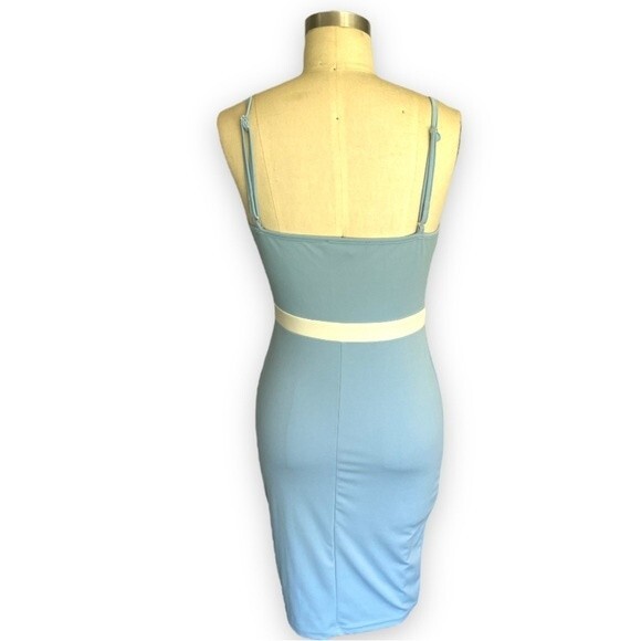 Yoins Baby Blue and White Dress - NWOT - Picture 2 of 4